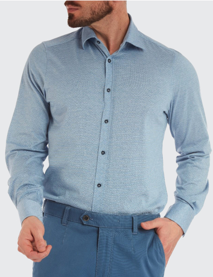Cămașă bărbați W. Wegener 5976 slim fit albastru 
