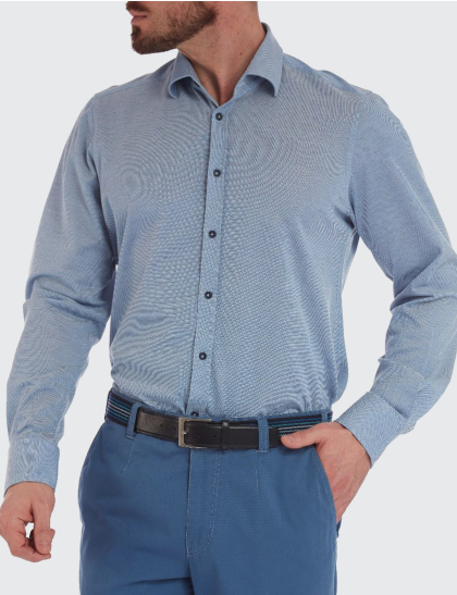 Cămașă bărbați W. Wegener 5979 slim fit albastru