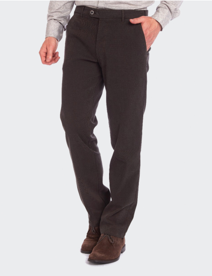 Pantaloni bărbați W. Wegener Eton 6530 maro închis