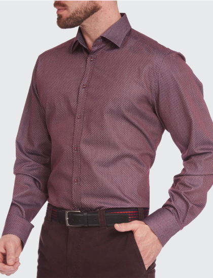 Cămașă bărbați W. Wegener shirt modern fit 6951 roșu