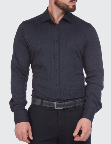 Cămașă bărbați W. Wegener Jersey 6958 bleumarin