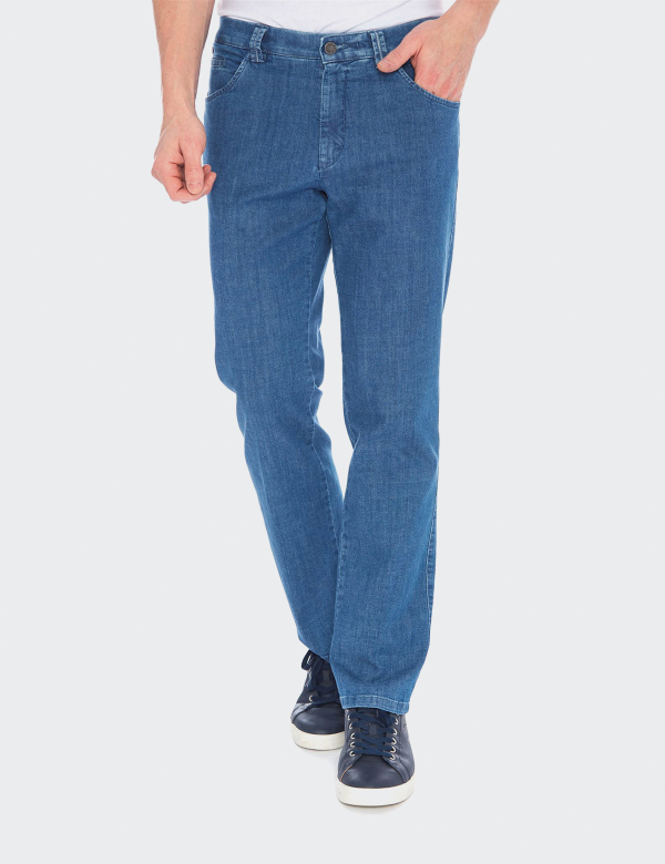 Pantaloni bărbați Meyer Dublin 5481 albastru deschis