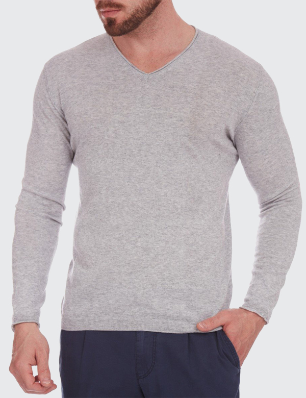 Pulover bărbați W. Wegener v-neck 5940 gri deschis