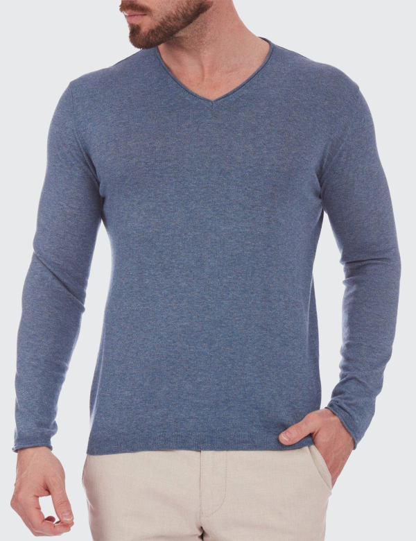 Pulover bărbați W. Wegener v-neck 5940 albastru