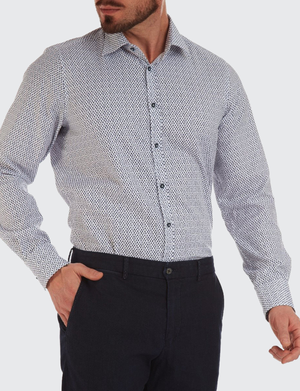 Cămașă bărbați W. Wegener 5965 slim fit albastru