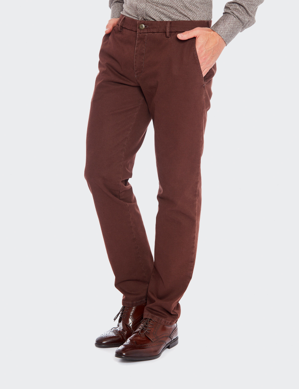 Pantaloni bărbați W. Wegener Ventus 6647 maroniu ruginit