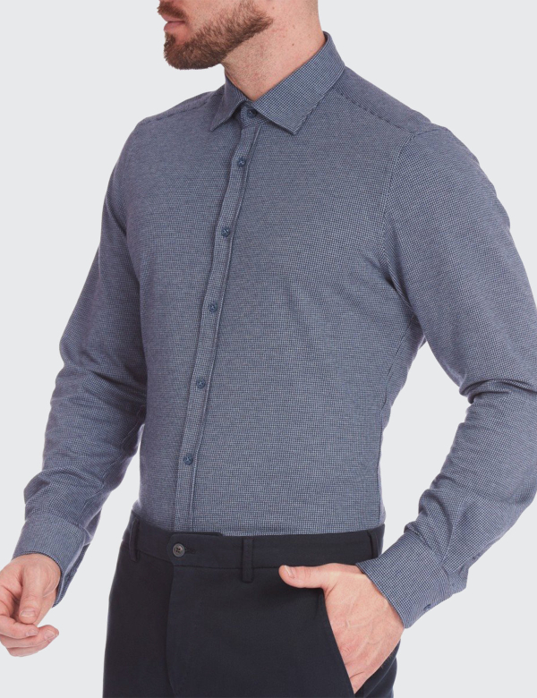 Cămașă bărbați W. Wegener shirt slim fit 6965 albastru