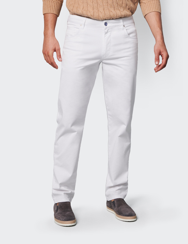 Pantaloni bărbați M|5 by Meyer Regular 6258/40 alb