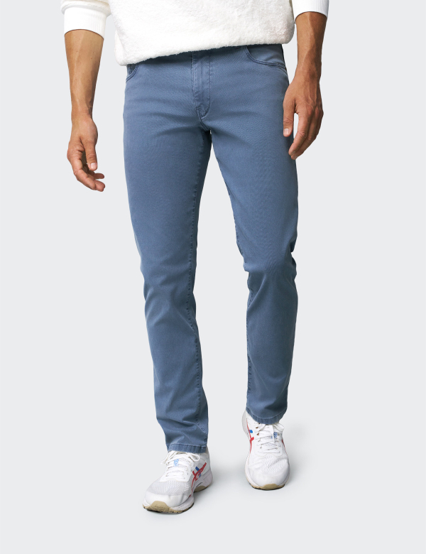 Pantaloni bărbați M|5 by Meyer Slim 6186/16 albastru