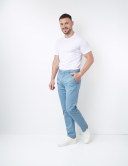 Pantaloni bărbați Meyer Bonn albastru deschis 5420
