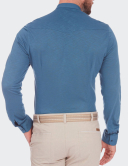 Cămașă bărbați W. Wegener 5957 slim fit albastru