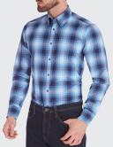Cămașă bărbați W. Wegener shirt slim fit 6953 albastra