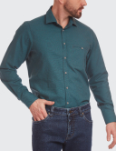Cămașă Bărbați W. Wegener Shirt SLIM FIT 6950 Verde