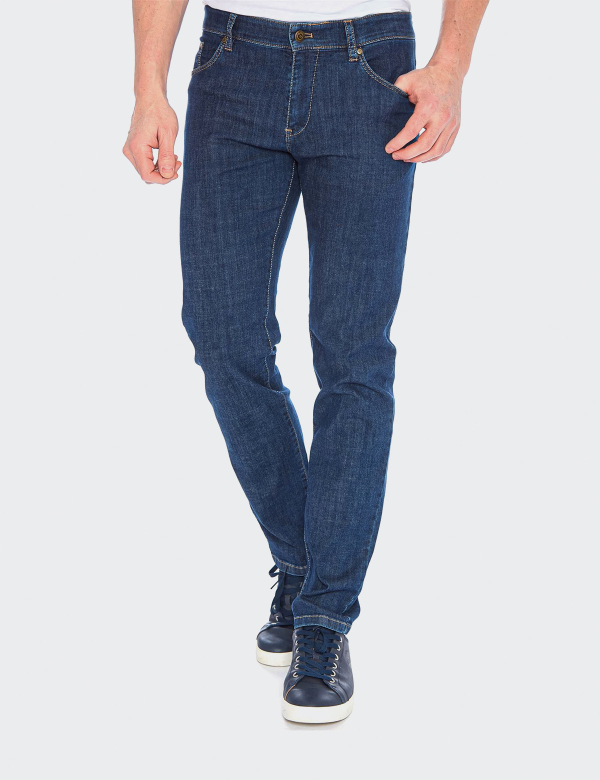 Pantaloni Bărbați W. Wegener Jeans Cordoba 5881 Bleumarin