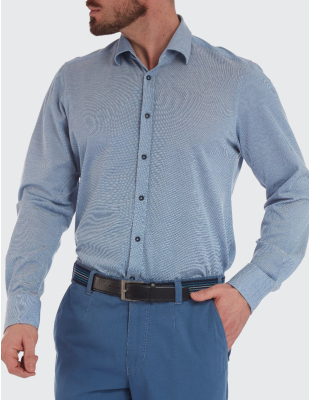 Cămașă bărbați W. Wegener 5979 slim fit albastru