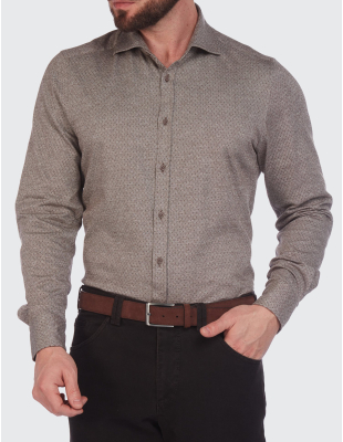 Cămașă bărbați W. Wegener Jersey 6959 maro