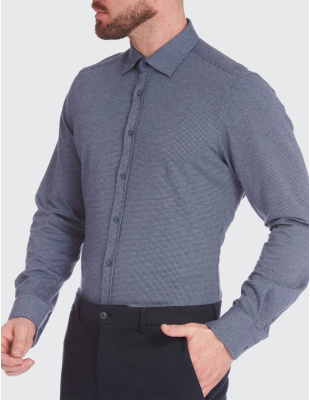 Cămașă bărbați W. Wegener shirt slim fit 6965 albastru