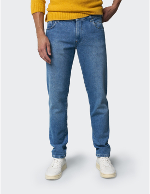 Pantaloni bărbați M|5 by Meyer Slim 6268/16 albastru